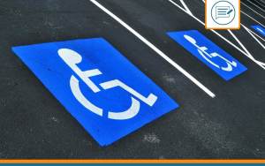 Place de stationnement handicapé aavec carte mobilité inclusion